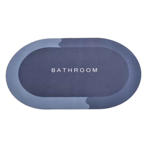 Alfombra de baño ovalada 40 x 60 cm azul