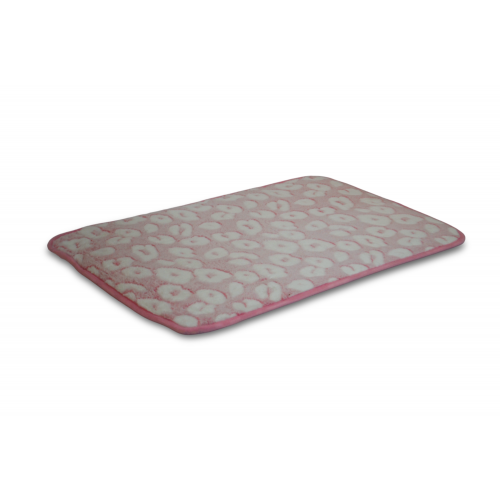 alfombra microfibra 40 x 60 cm animal print rosa