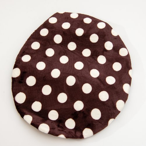 Cobertor de inodoro 41 x 36 cm marrón con lunares blancos