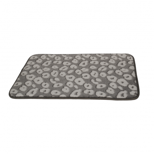 alfombra microfibra 40 x 60 cm animal print gris